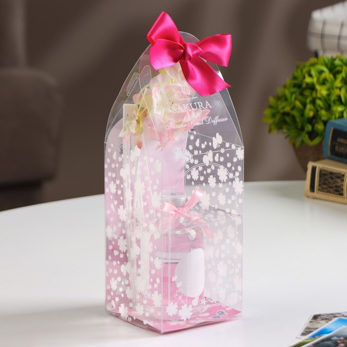 Диффузор ароматический с декором Диффузор ароматический с декором "Сакура", 100 мл, роза, "Богатство Аромата"