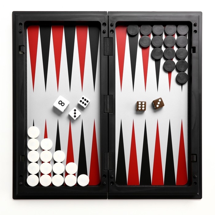 Настольная игра 3 в 1  Настольная игра 3 в 1 "Классика": шахматы, шашки, нарды, магнитная доска, 25 х 25 см