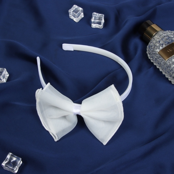 Ободок для волос  Ободок для волос "Бантик крошка" классика нежность, 11х1 см, белый