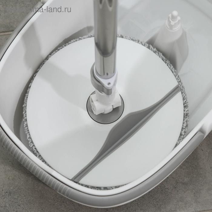 Швабра с отжимом и ведро Raccoon: плоскоя насадка из микрофибры, ведро с отжимом, 13,5 л Швабра с отжимом и ведро Raccoon: плоскоя насадка из микрофибры, ведро с отжимом, 13,5 л