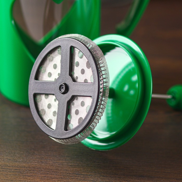 Чайник заварочный френч - пресс Доляна «Комплимент», 800 мл, стекло, цвет зелёный Чайник заварочный френч - пресс Доляна «Комплимент», 800 мл, стекло, цвет зелёный