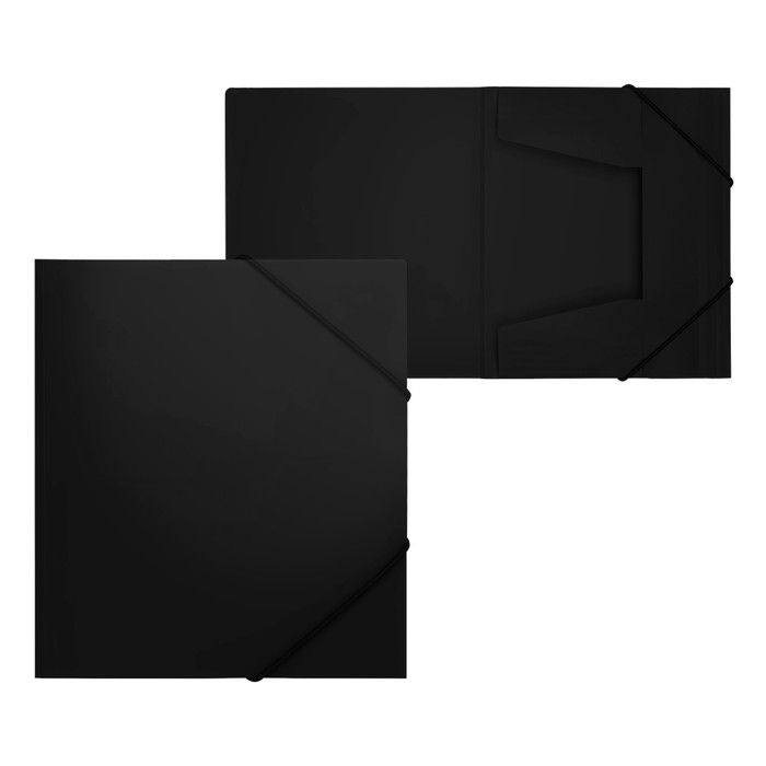 Папка на резинке А5, 500 мкм, Calligrata, корешок 30 мм, тиснение  Папка на резинке А5, 500 мкм, Calligrata, корешок 30 мм, тиснение "песок", чёрная