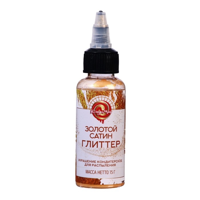 Глиттер, кандурин-распылитель "Сатиновое золото", фракция <15 &micro;m, 15 г