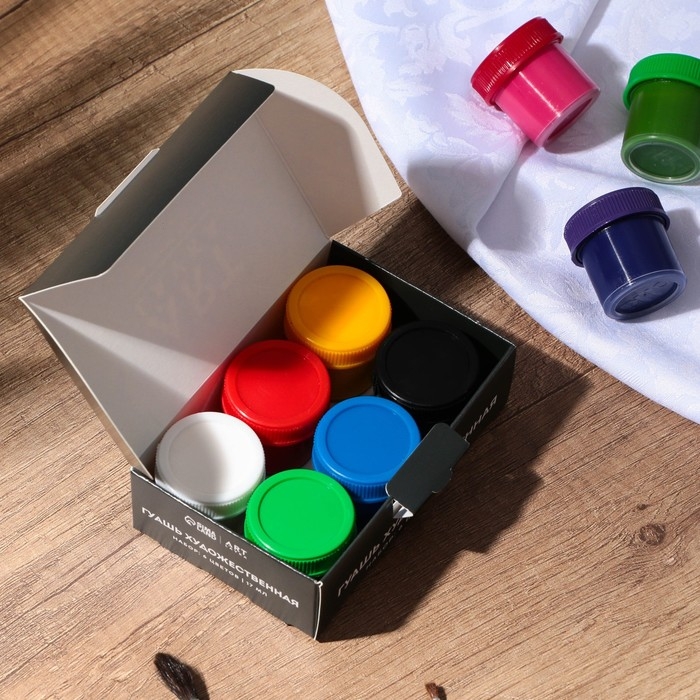 Набор художественной гуаши 6 цветов 17 мл ARTLAVKA Набор художественной гуаши 6 цветов 17 мл ARTLAVKA