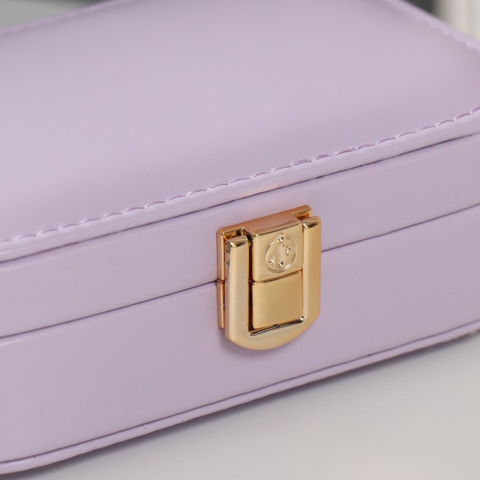 Шкатулка кожзам для украшений  Шкатулка кожзам для украшений "Эмори" сиреневая15х10х4,5 см