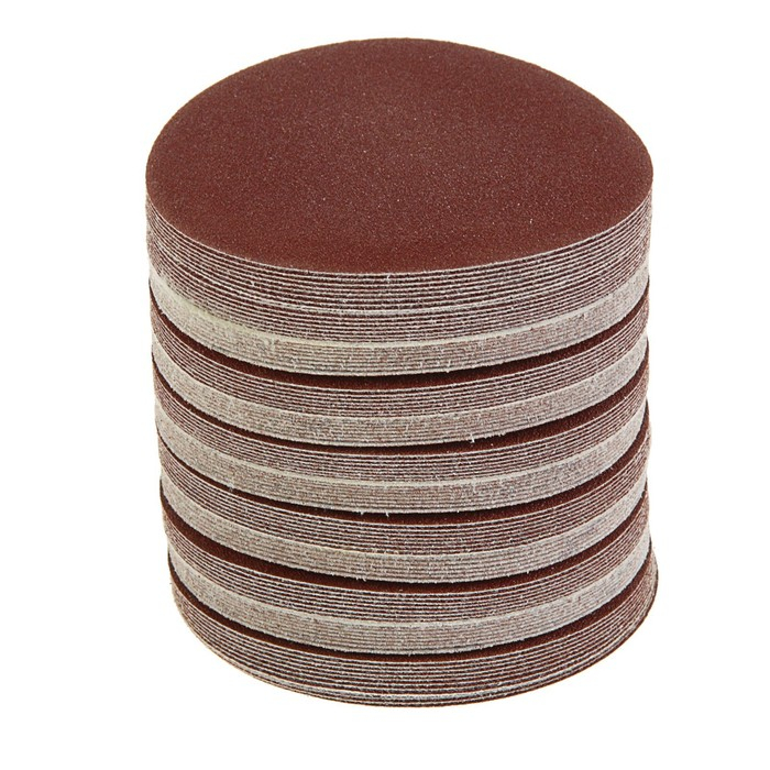 Круг абразивный шлифовальный под  Круг абразивный шлифовальный под "липучку" ТУНДРА, 125 мм, Р80, 100 шт.