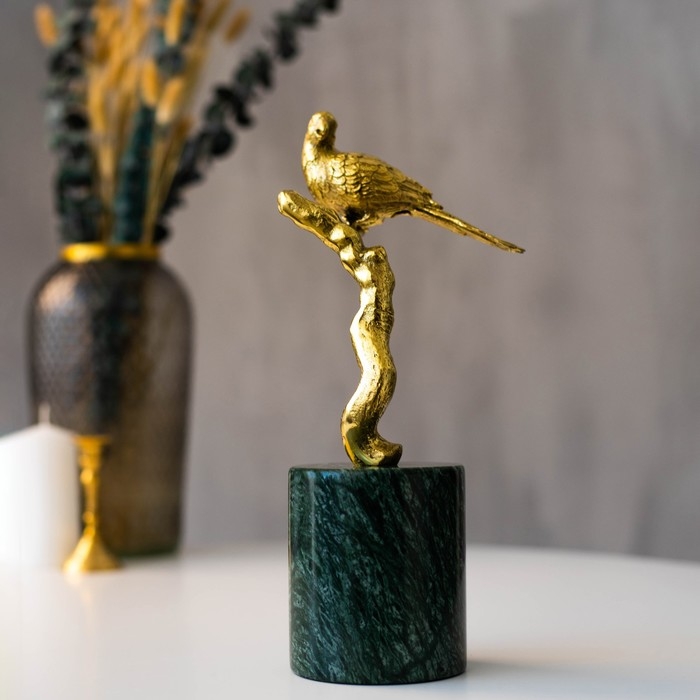 Статуэтка «Птица» мрамор латунь 22 х 9 х 30 см