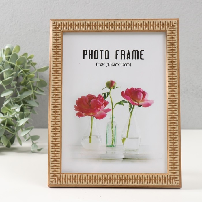 Фоторамка пластик 15х20 см Фоторамка пластик 15х20 см "Вытянутый ромб из дерева" 17х22 см