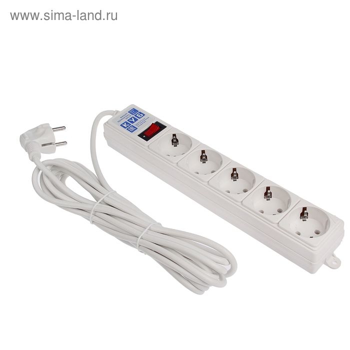 Сетевой фильтр Power Cube, 5 розеток, 5 м, 10 А, 2200 Вт, белый Сетевой фильтр Power Cube, 5 розеток, 5 м, 10 А, 2200 Вт, белый