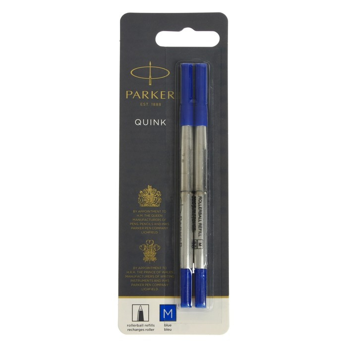 Стержень роллер Parker Quink RB Z01, перо M, 0.7 мм, чернила синие, в блистер (2шт) Стержень роллер Parker Quink RB Z01, перо M, 0.7 мм, чернила синие, в блистер (2шт)