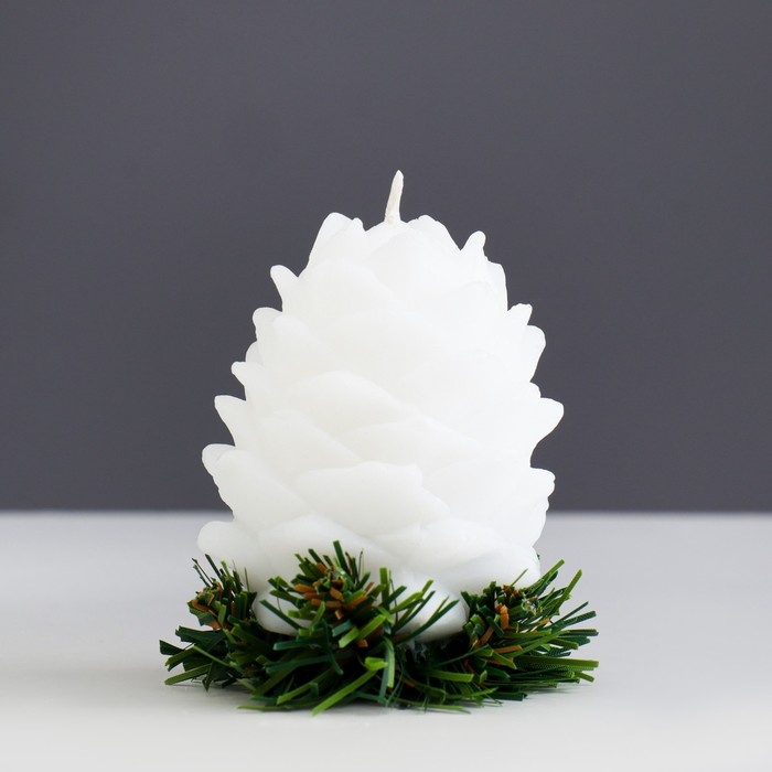 Свеча новогодняя "Снежная шишка"