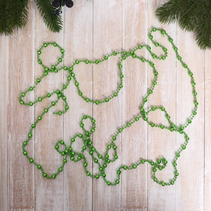 Бусы на ёлку 2,7 м d-8 мм Бусы на ёлку 2,7 м d-8 мм "Шарики рельефные" микс