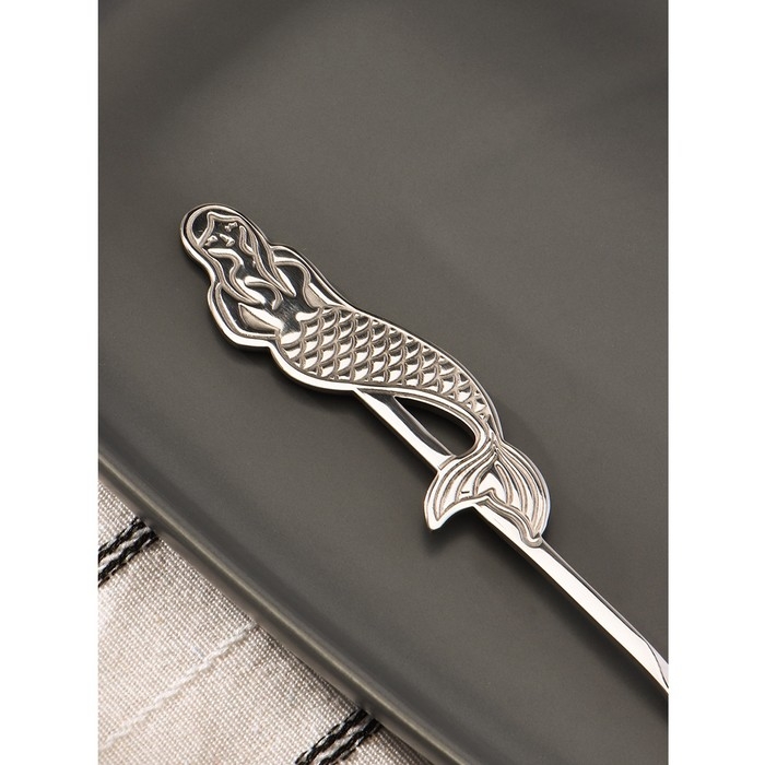 Ложка десертная из нержавеющей стали Magistro &laquo;Русалочка&raquo;, длина 16 см, цвет серебряный