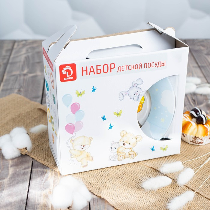 Набор детской посуды Доляна «Мишутка», 3 предмета: кружка 200 мл, миска 450 мл, тарелка d=20 см Набор детской посуды Доляна «Мишутка», 3 предмета: кружка 200 мл, миска 450 мл, тарелка d=20 см