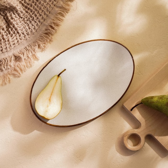 Блюдо фарфоровое SL Home «Волна в камне», 30,5×20 см, цвет белый Блюдо фарфоровое SL Home «Волна в камне», 30,5×20 см, цвет белый