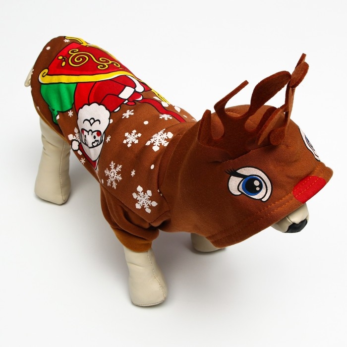 Толстовка Толстовка "Олень с рожками", XXL (ДС 40, ОГ 52, ОШ 38 см)