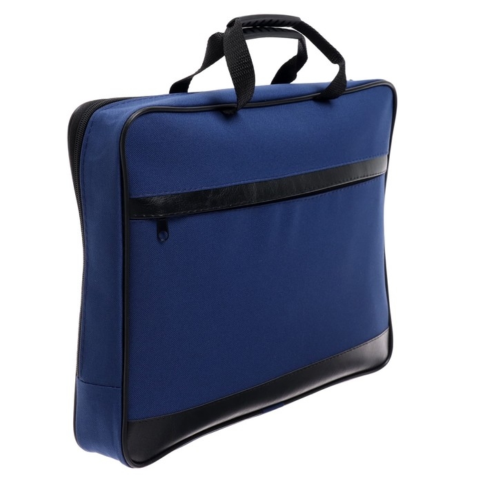 Папка с ручками текстильная А4, 370 х 290 х 50 мм, Calligrata, 1С15 Папка с ручками текстильная А4, 370 х 290 х 50 мм, Calligrata, 1С15 "Кингисепп", внешний/внутренний карман, синяя