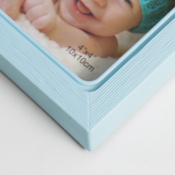 Фоторамка пластик на 3 фото 10х10 см, 13х18 см  Фоторамка пластик на 3 фото 10х10 см, 13х18 см "Лион" голубая 32х20 см