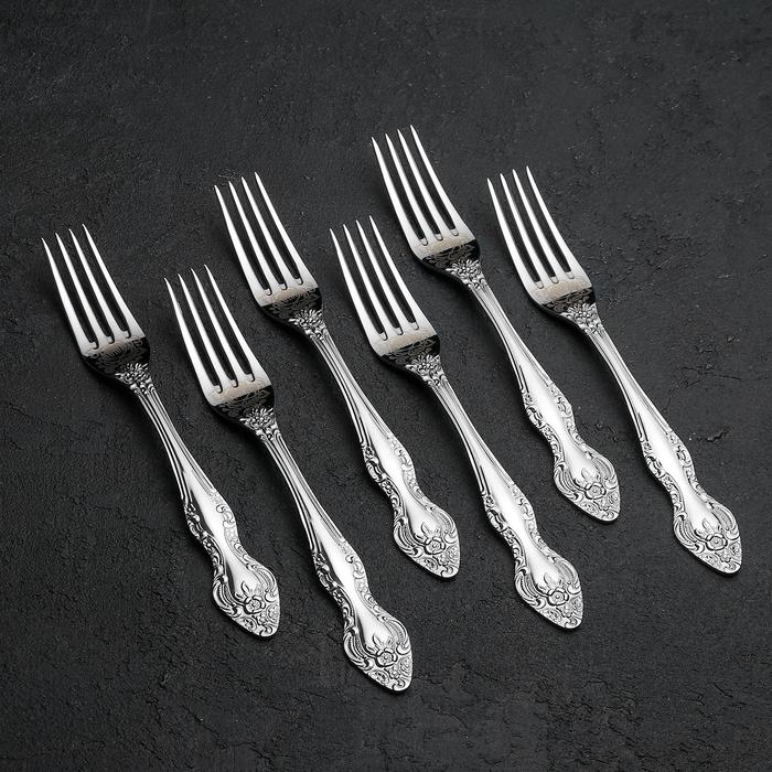 Набор столовых приборов «Тройка», 24 предмета, художественная роспись, декоративная коробка Набор столовых приборов «Тройка», 24 предмета, художественная роспись, декоративная коробка