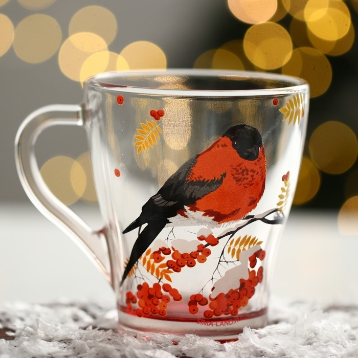 Новый год. Набор кружек стеклянных &laquo;Снегири!&raquo;, 2 шт