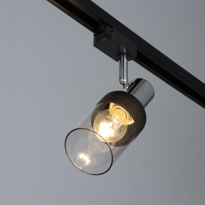 Светильник трековый Светильник трековый "Анабель" Е14 40Вт черно-хромовый 16х8х18см