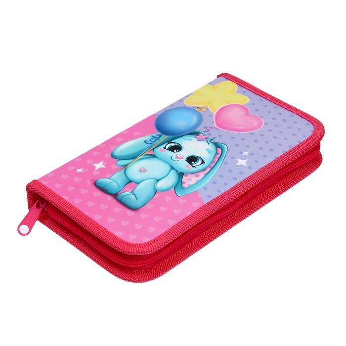 Пенал 1 секция, 115 х 205 мм, с наполнением 16 предметов, Calligrata Пенал 1 секция, 115 х 205 мм, с наполнением 16 предметов, Calligrata "Зайка" ламинированный картон, 30П26/set