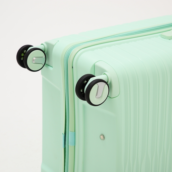 Чемодан большой 100 л (L), отдел на молнии, кодовый замок, 4 колеса, цвет мятный Чемодан большой 100 л (L), отдел на молнии, кодовый замок, 4 колеса, цвет мятный