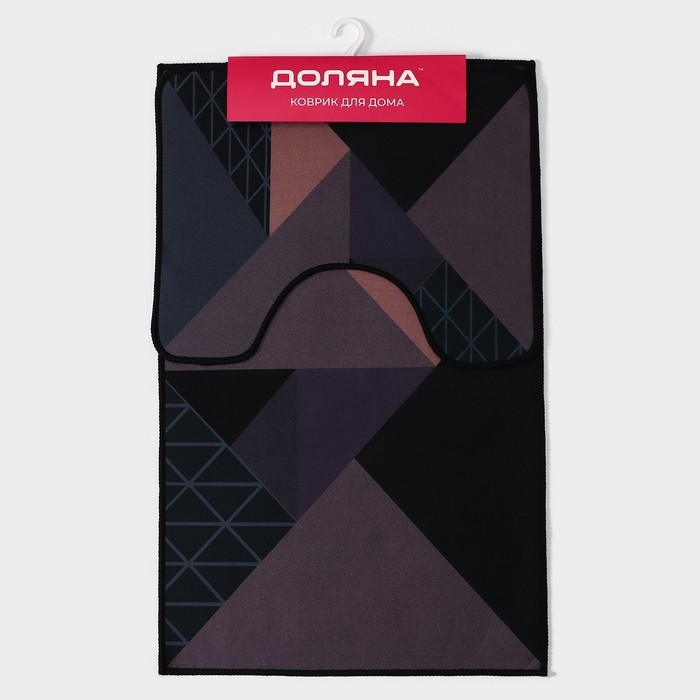 Коврики для ванной и туалета Доляна «Дора», 2 шт: 50×80 см, 50×40 см