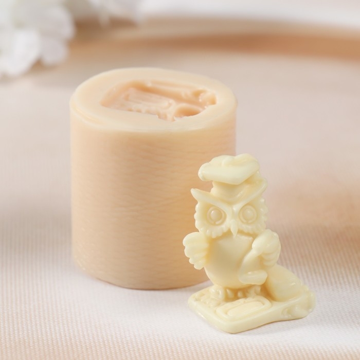 Молд силиконовый Молд силиконовый "Ученая сова №1" 4х4,2х4,2 см