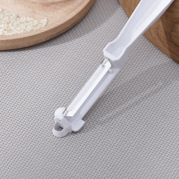 Овощечистка прямая, пластик ABC, 18 см, цвет белый Овощечистка прямая, пластик ABC, 18 см, цвет белый