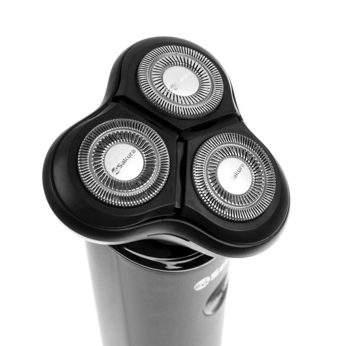 Электробритва Sakura SA-5430BK, 5 Вт, роторная, 3 головки, сухое бритьё, АКБ, чёрная Электробритва Sakura SA-5430BK, 5 Вт, роторная, 3 головки, сухое бритьё, АКБ, чёрная