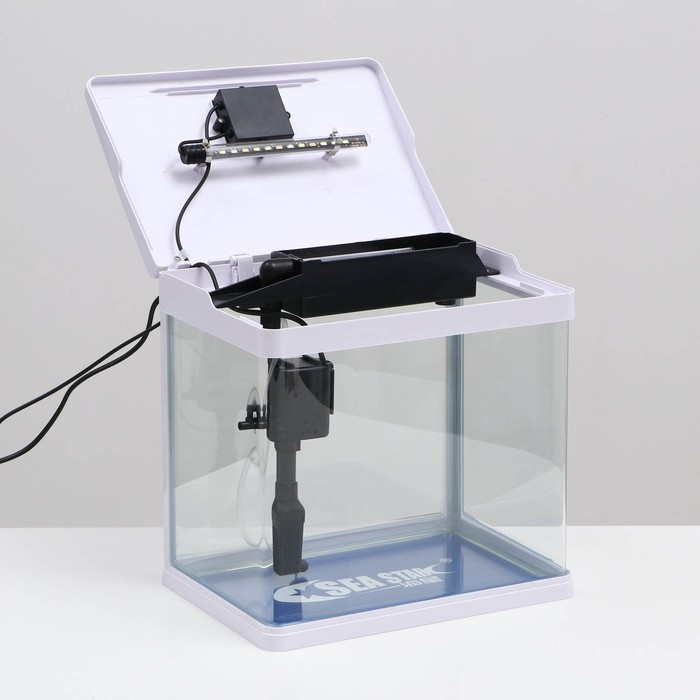 Аквариум SeaStar HX-318F в комплекте: LED-лампа 7 режимов, фильтр, 18 л, белый Аквариум SeaStar HX-318F в комплекте: LED-лампа 7 режимов, фильтр, 18 л, белый