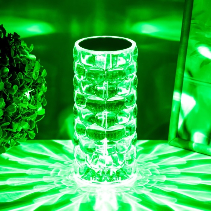 Настольная лампа с ПДУ  Настольная лампа с ПДУ "Призма" LED RGB сенсорная АКБ 8х8х18 см RISALUX