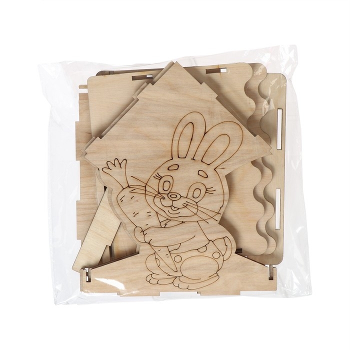 Деревянная кормушка-конструктор для птиц «Заяц с морковкой», 14 × 14.5 × 18 см, Greengo Деревянная кормушка-конструктор для птиц «Заяц с морковкой», 14 × 14.5 × 18 см, Greengo