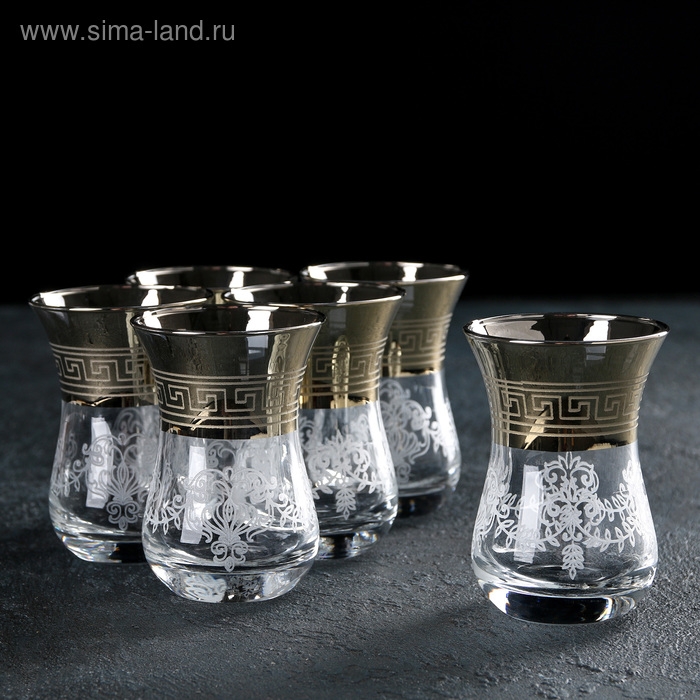 Набор кружек «Барокко», 140 мл, 6 шт, цвет золотой Набор кружек «Барокко», 140 мл, 6 шт, цвет золотой