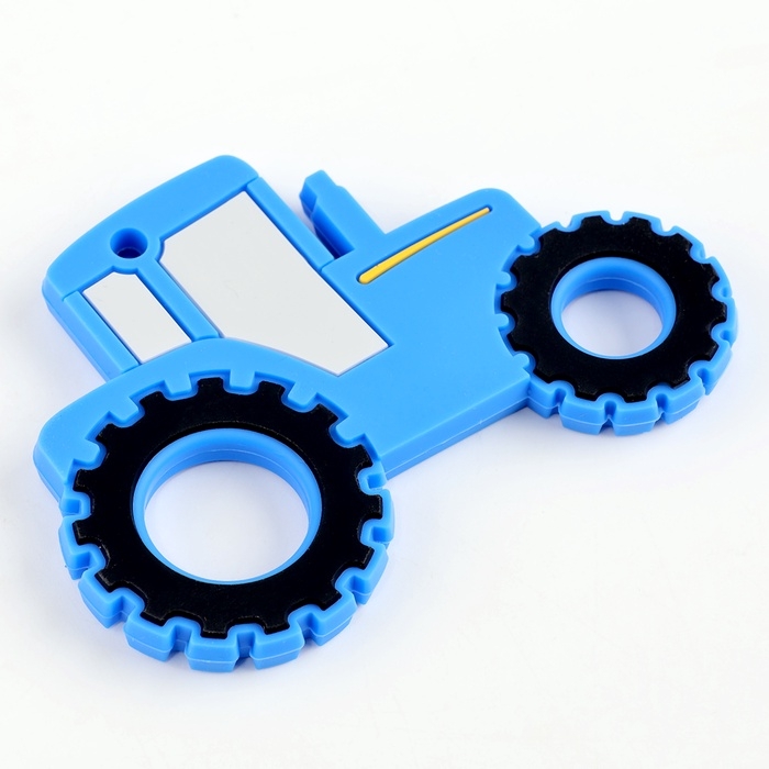 Прорезыватель силиконовый для зубов «Трактор», цвет синий