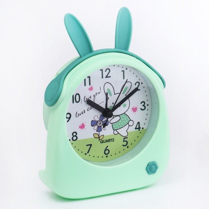 Часы - будильник настольные Часы - будильник настольные "Зайчик", дискретный ход, циферблат d-8.5 см, 15 х 11 см, АА