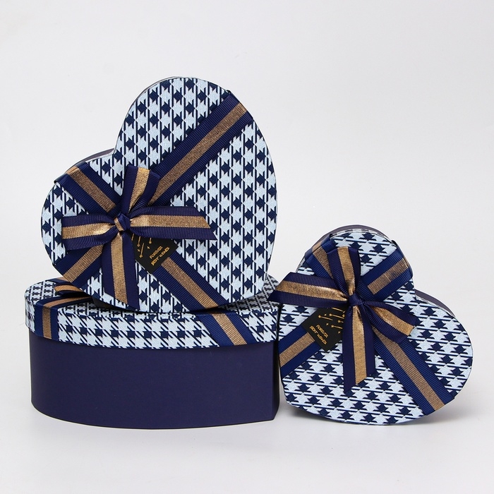 Набор коробок 3 в 1 Сердца 22*20*9/19*17*7,5/16*13,5*6 см