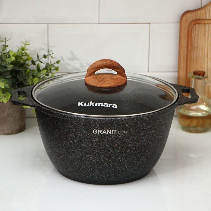 Кастрюля Granit ultra (original), 4 л, d=26 см, h=19 см, антипригарное покрытие, цвет коричневый Кастрюля Granit ultra (original), 4 л, d=26 см, h=19 см, антипригарное покрытие, цвет коричневый