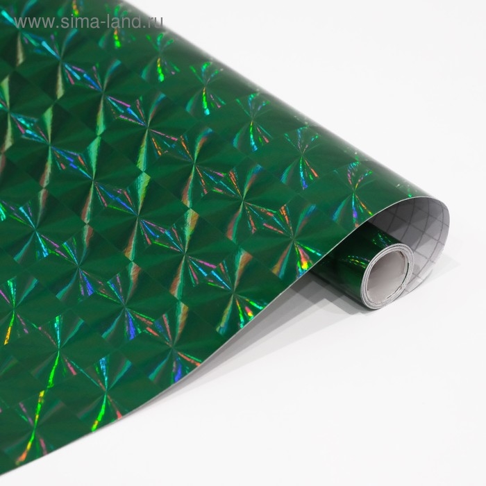 Плёнка самоклеящаяся Плёнка самоклеящаяся "Цветы", голография, зелёная, 0.45 х 3 м, 3 мкр