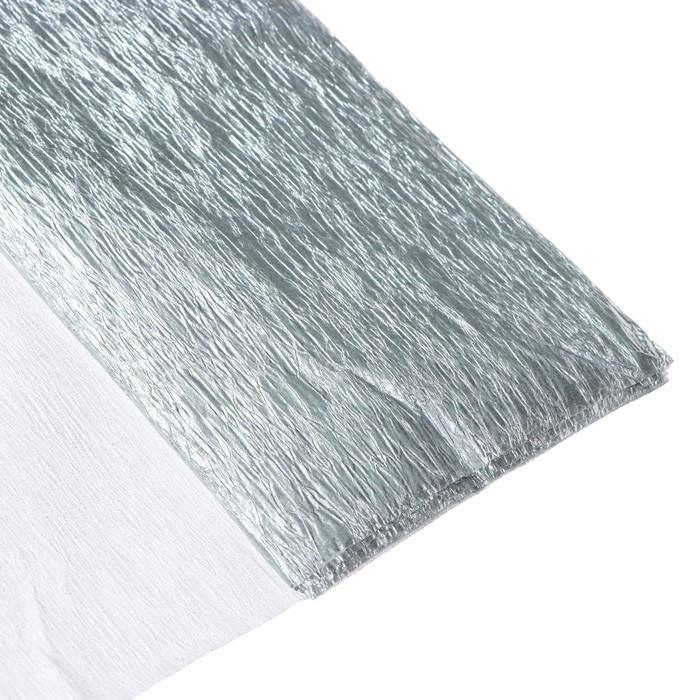 Бумага крепированная 50 х 200 см, в рулоне, 32 г/м2, серебряный Бумага крепированная 50 х 200 см, в рулоне, 32 г/м2, серебряный