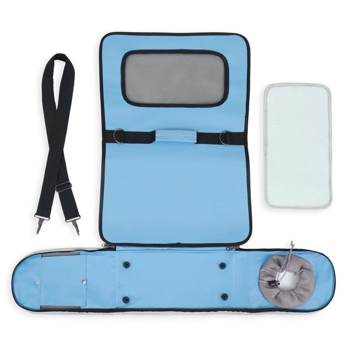 Сумка-переноска с окном для мордочки, 42 х 21 х 25 см, голубая Сумка-переноска с окном для мордочки, 42 х 21 х 25 см, голубая