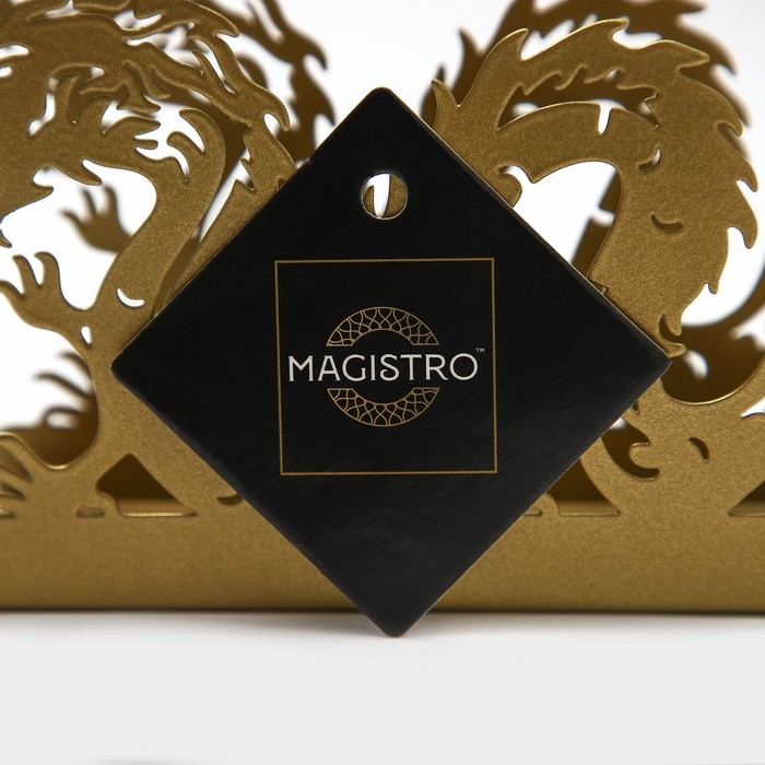 Салфетница Magistro «Дракон», 14×4×9 см, цвет золотой Салфетница Magistro «Дракон», 14×4×9 см, цвет золотой
