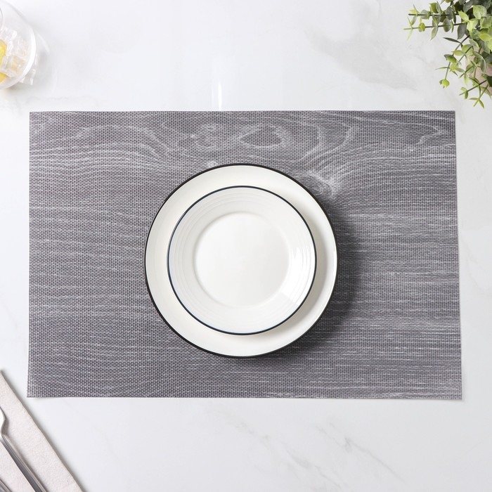 Салфетки сервировочные на стол Доляна «Дерево», 4 шт, 45×30 см, цвет серый