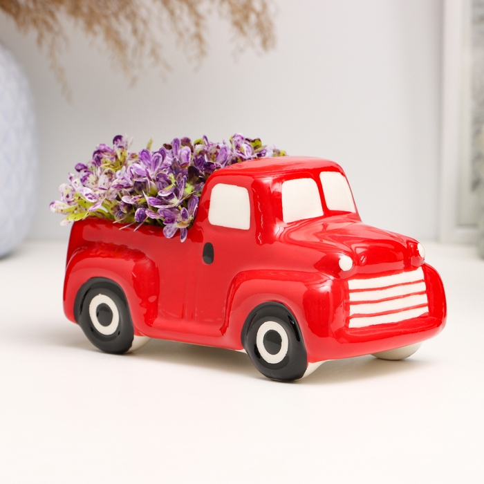 Кашпо  Кашпо "Грузовичок" красный, 14х8х7,5см