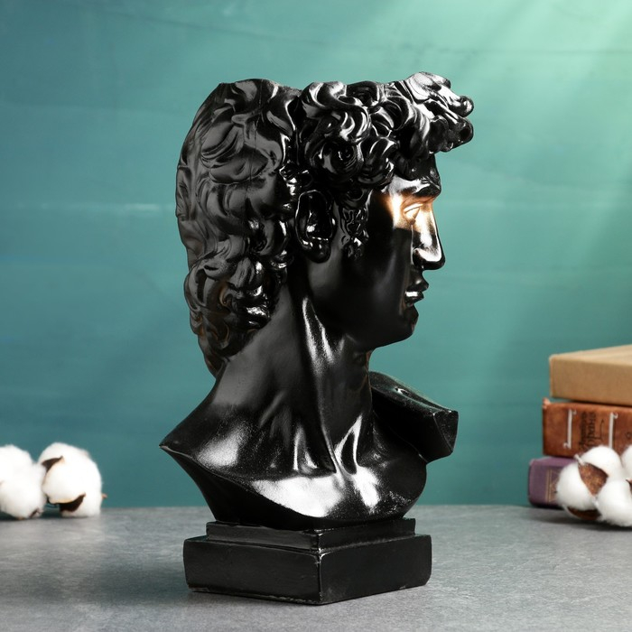 Ваза Ваза "Давид" черная с золотом, 2,1 л