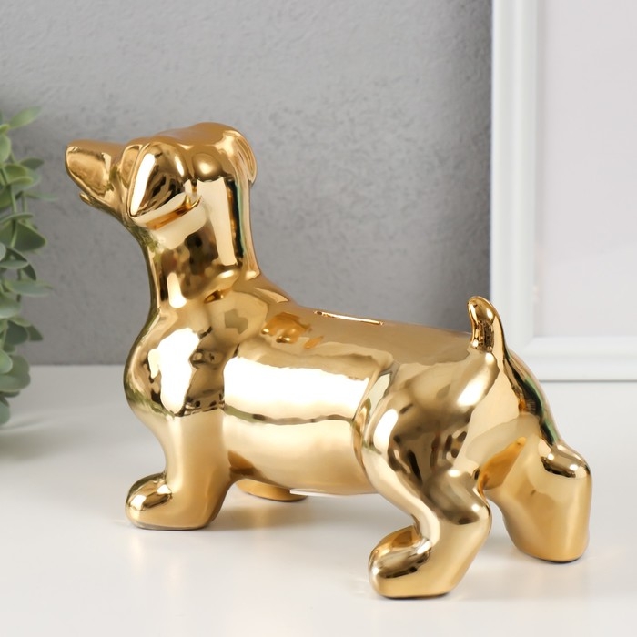 Копилка керамика Копилка керамика "Такса золотая" 24,510,5х16,5 см