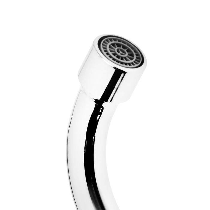 Излив для смесителя ZEIN, 3/4 Излив для смесителя ZEIN, 3/4", S-образный, нержавеющая сталь, по оси 21 см, аэратор пластик