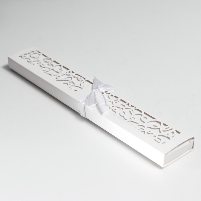 Веер бамбук, текстиль h=21 см  Веер бамбук, текстиль h=21 см "Моноцвет" в коробке, белый