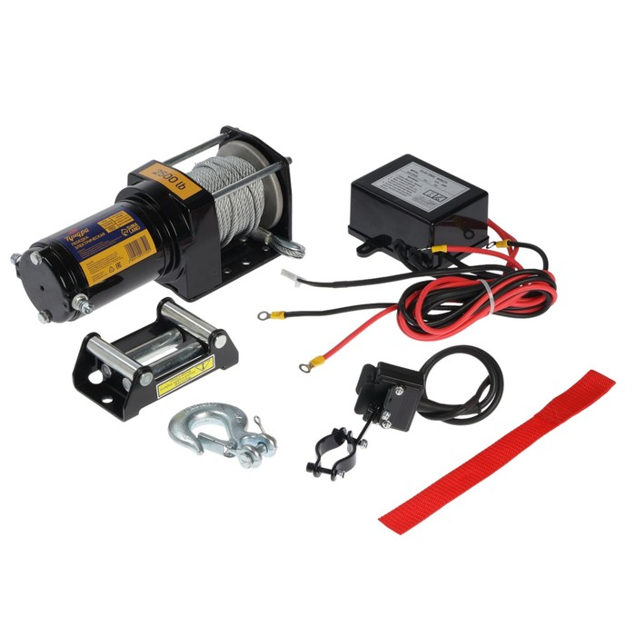 Лебедка электрическая ТУНДРА, 12/24V, 2500 lb (1.1 т), 1.2 л.с., до 3.3 м/мин, 4.8 мм х 12 м Лебедка электрическая ТУНДРА, 12/24V, 2500 lb (1.1 т), 1.2 л.с., до 3.3 м/мин, 4.8 мм х 12 м
